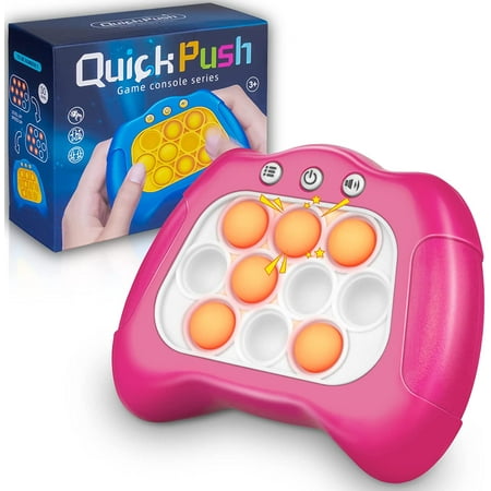 OUXIA Light Up Pop Pro Game Toys Breakthrough Educational Game Console Lite Adult Stress Relief Restlessness Game 3-12 Year Old Kids Pink