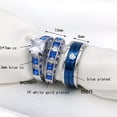 thumbnail image 2 of His and Her Matching Rings White AND Blue Couple Rings CZ Wedding Ring Sets Wedding Band, 2 of 7