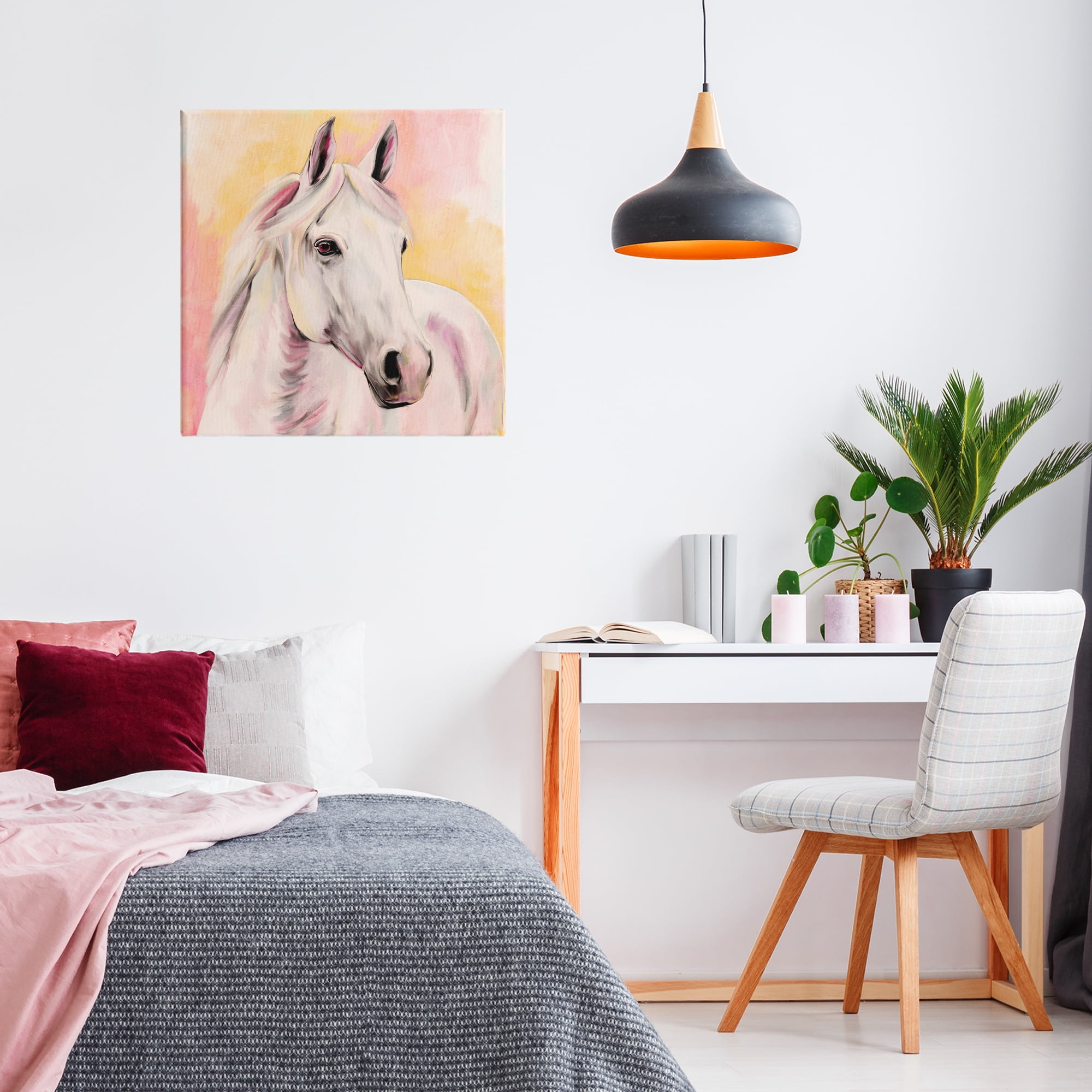 Sunset White Horse Canvas Wall Art, design by Kim Allen