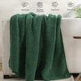 thumbnail image 6 of Whale Flotilla Knit Chenille Throw Blanket for Couch, Sofa, Bed, Soft Fuzzy Warm and Chunky, 50"x60", Deep Green, 6 of 9