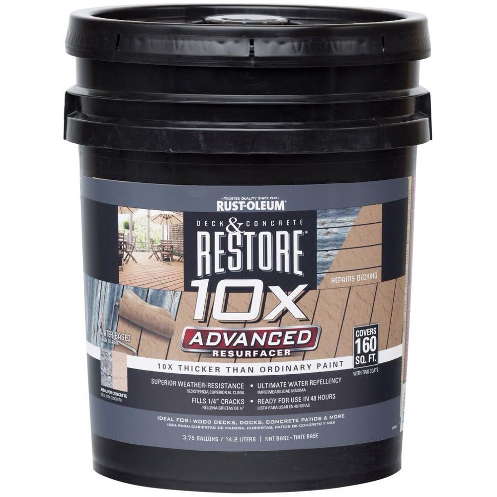 Restore 287327 10X Advanced Deck & Concrete Resurfacer, 3.75 Gallon