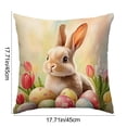 thumbnail image 3 of Apmemiss Easter Clearance 17.7x17.7In Easter Bunny Print Pillowcase, 3 of 7