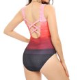 thumbnail image 5 of Jacenvly 2024 Womens Swimwear One Piece Skin-Friendly Ladies Fashion Retro Print Fitting Bikini Women's Piece Swimsuit Gradient Color Cozy One-Piece Swimsuit Pink, 5 of 9