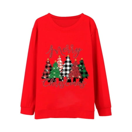 

Baberdicy Family Christmas Pajamas Matching Sets Matching Family Pullover Sets Merry Christmas Y All Print Crew Neck Pullover for Kids Christmas Pajamas Red: Kids