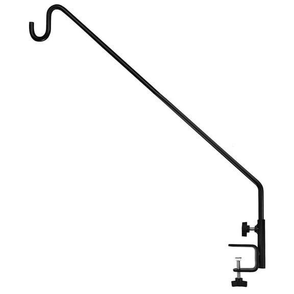 Heavy Duty Deck Hook Adjustable Bird Feeder Pole Hanging Bracket for Flower Baskets Lanterns Outdoor Railing and Garden Decoration 30 Inch