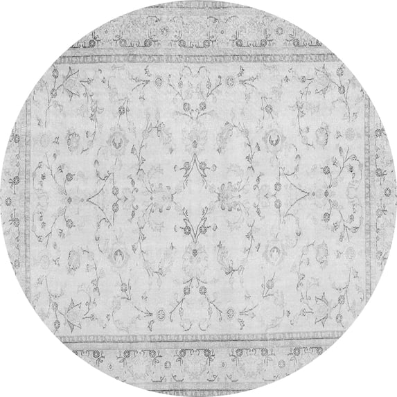 Ahgly Company Indoor Round Abstract Gray Contemporary Area Rugs, 5' Round