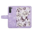 thumbnail image 4 of Allytech Galaxy S22+ Wallet Case Cover, S22 Plus Case, Slower Pattern PU Leather Shoulder Strap Hand Wrist Flip Cover for Girls Women Stand Protective Wallet Case for Samsung Galaxy S22 Plus - Purple, 4 of 14