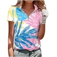 thumbnail image 2 of Mifsaly Womens Golf Shirts Short Sleeve Quarter Zip V Neck Athletic Top Abstract Print Tennis Running Cotton T-Shirt Breathable Workwear 2026 M, 2 of 5