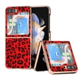 thumbnail image 1 of Case for Samsung Galaxy Z Flip 5 5G, Luxury Leopard Print PU Leather Phone Cover Slim Fashion Design Plating TPU Drop Protective Phone Case for Samsung Galaxy Z Flip 5 5G, Red Leopard, 1 of 6