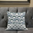 thumbnail image 5 of 20x20 White Gray Blue Blown Seam Broadcloth Floral Throw Pillow, 5 of 5