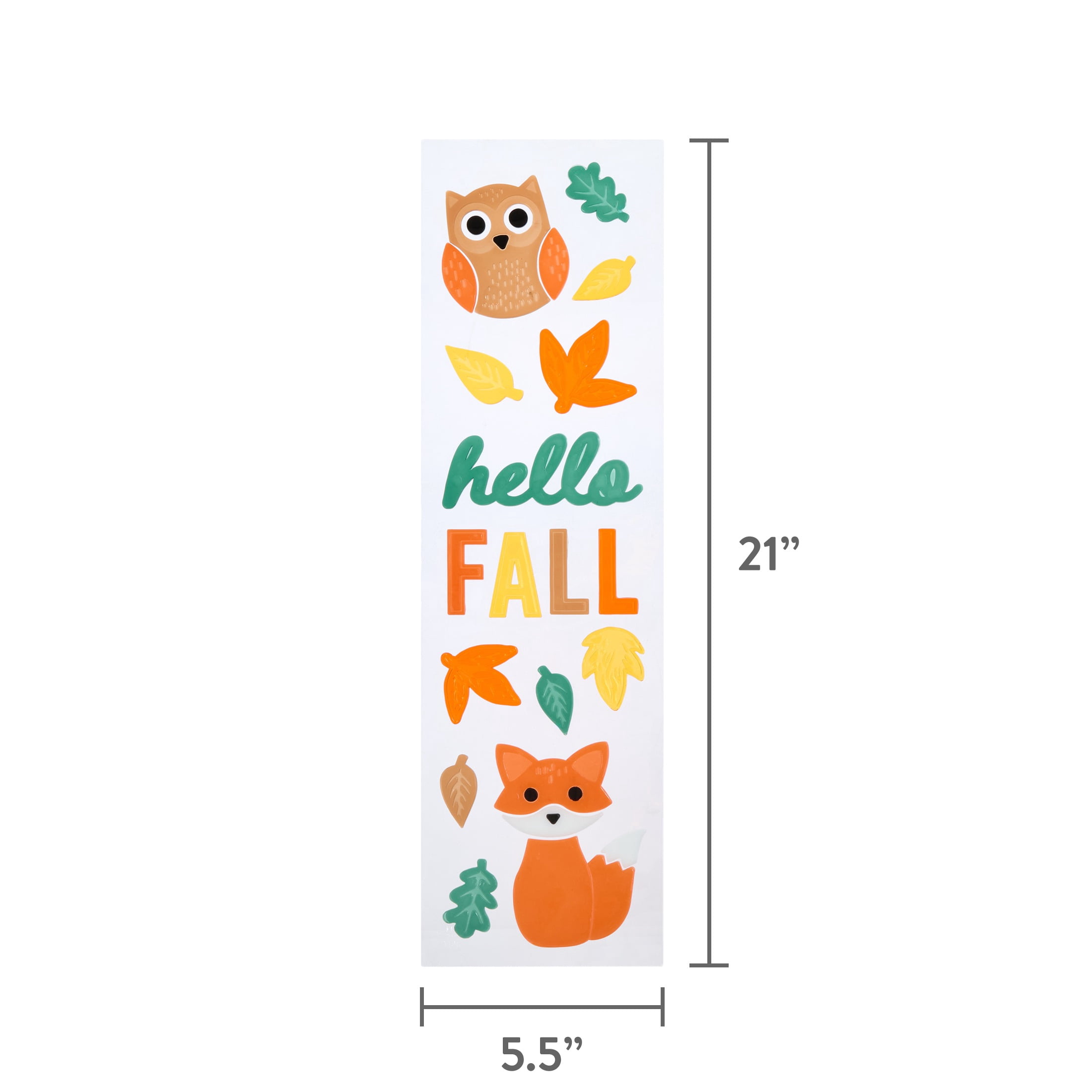 Hello Fall Gel Clings, Multicolor, 5.5" x 21", Fall by Way To Celebrate