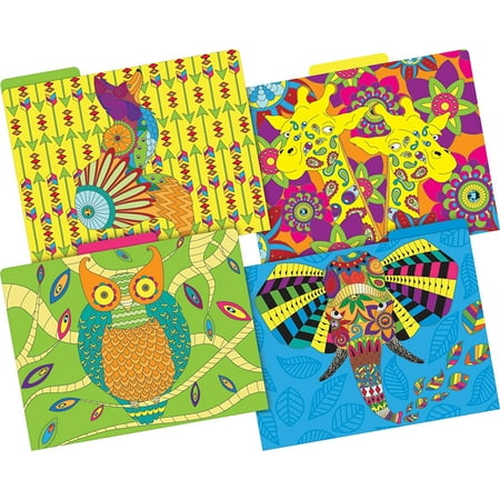 UPC: 0704068039636 | Barker Creek Designer File Folder Set of 24  Bohemian Animals  Multi-Design Set with Boho Animals on Outside  Solid Colors on Inside  24 Decorative Letter-Sized File Folders in Set (3963)