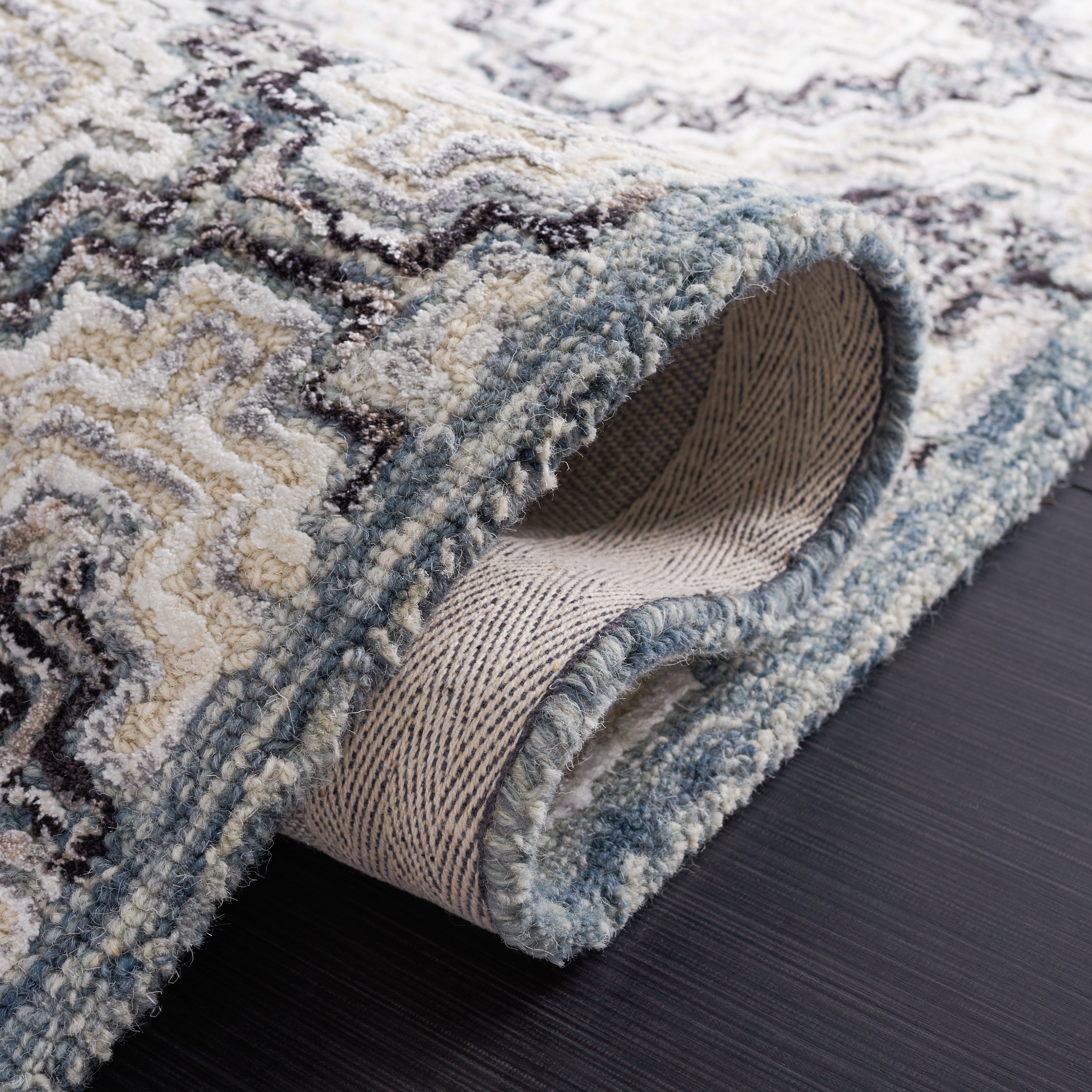 SAFAVIEH Soho Donette Geometric Area Rug, Grey/Ivory, 8' x 10'