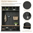 thumbnail image 4 of Euroco Modern Hall Tree with Wide Storage Seating, Entryway Shoe Cabinet and a coat rack Wood‑grain / Fabric bench 78''H, 4 of 9