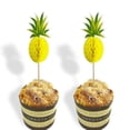 thumbnail image 4 of Pineapple Cake Topper, 12 Pieces Paper Cupcake Picks Tropical Themed Birthday Parties Supply Decoration, 4 of 6