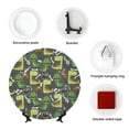thumbnail image 4 of Picia Cartoon Dinosaurs (2) Pattern Bone China Decorative Plate – Wall Decor with Stand and Adhesive, Elegant Ornament for Living Room, Office, or Entryway-6in, 4 of 6