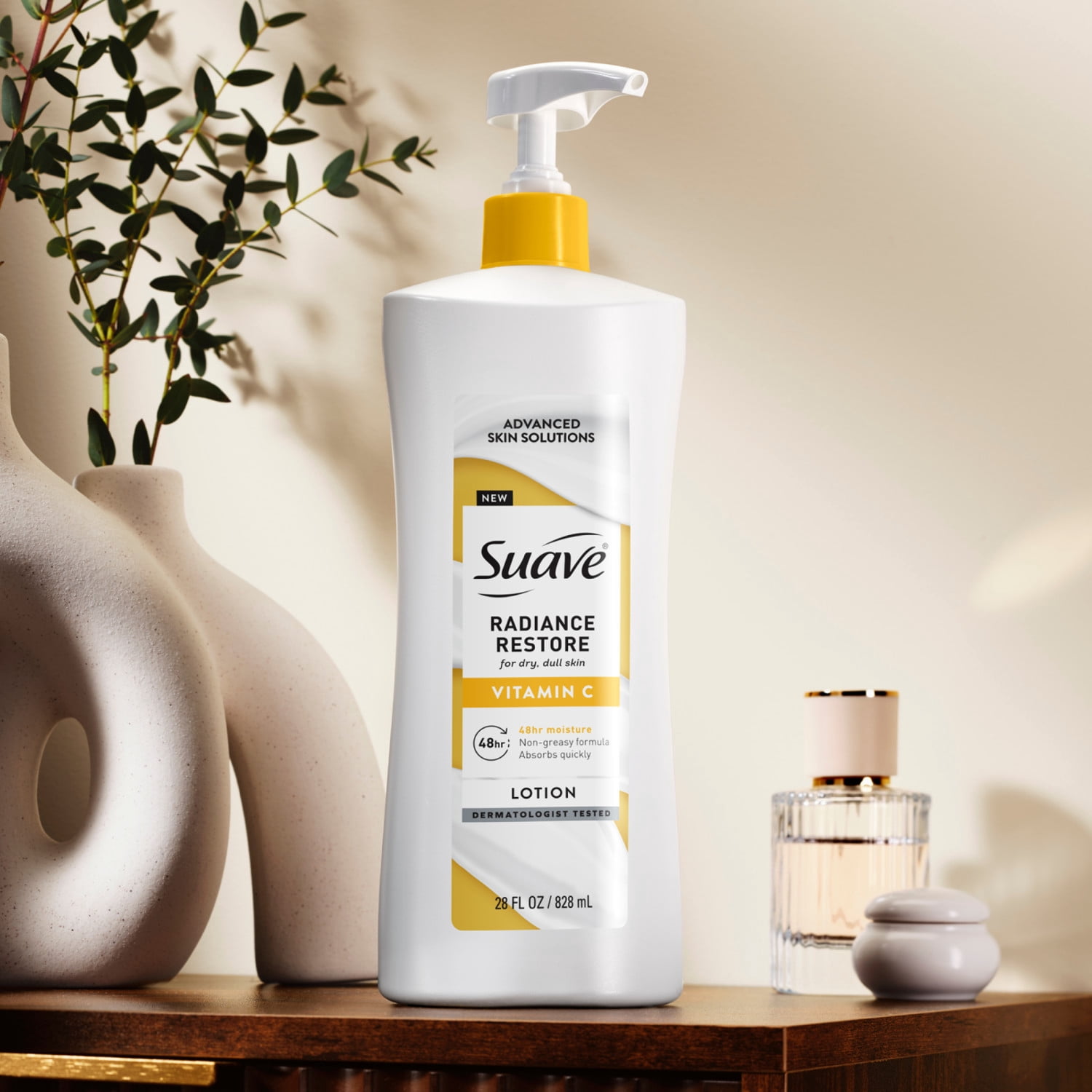 Suave Radiance Restore Hand & Body Lotion With Vitamin C For Dry, Dull Skin, 28 FL OZ