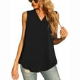 thumbnail image 3 of USSUMA Womens Tops Dressy Casual Summer Womens Tank Tops Loose Fit Summer Tops Casual Sleeveless Shirts V Neck Flowy Camisole Solid Color Tunic Blouses, 3 of 7