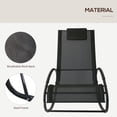 thumbnail image 6 of Auto Beyond Pool Lounger, Outdoor Rocking Lounge Chair for Sunbathing, Pool, Beach, Porch with Pillow & Cool Mesh, Sun Tanning Rocker, Black, 6 of 6
