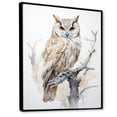 thumbnail image 2 of Designart "The Majestic Owl'S Wise Watch" Animals Owl Floater Framed Canvas Wall Art, 2 of 5