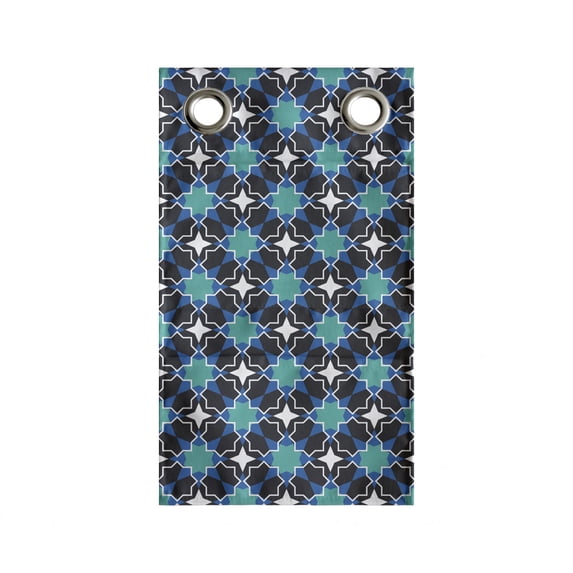 Antique Oriental Hanging Pocket Organizer, Energetic Look Intricate Tile Pattern, Printed Polyester Storage Bag with Pockets, 9" x 27", Seafoam Sea Blue