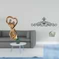thumbnail image 2 of Figura de pareja, escultura de amantes, regalo de aniversario, decoración de pared de metal con pergamino familiar, placa con adorno floral para patio, 2 of 8