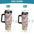 thumbnail image 3 of 30oz insulated car cup with handle and straw suitable for all ages Stainless steel vacuum insulated cup. Smiley Faces, 3 of 10
