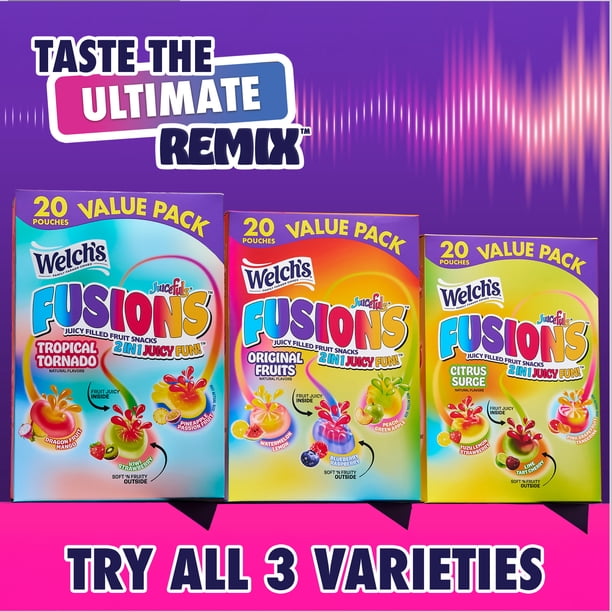Welchs Juicefuls Fusions Gluten-Free Fruit Snacks for Office