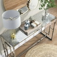 thumbnail image 6 of Furniture of America Lark Waterfall Pattern Glass Top and Metal Chrome Sofa Table, 6 of 7