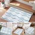 thumbnail image 5 of Blue Stripes Entryway Rug 2'x3'&nbsp; Non Slip Front Door Mats, Modern Gradient Abstract Ocean Waves Lines Entrance Rugs Indoor Outdoor Carpet, Washable Floor Mats Small Area Rug for Bedroom Kitchen, 5 of 8