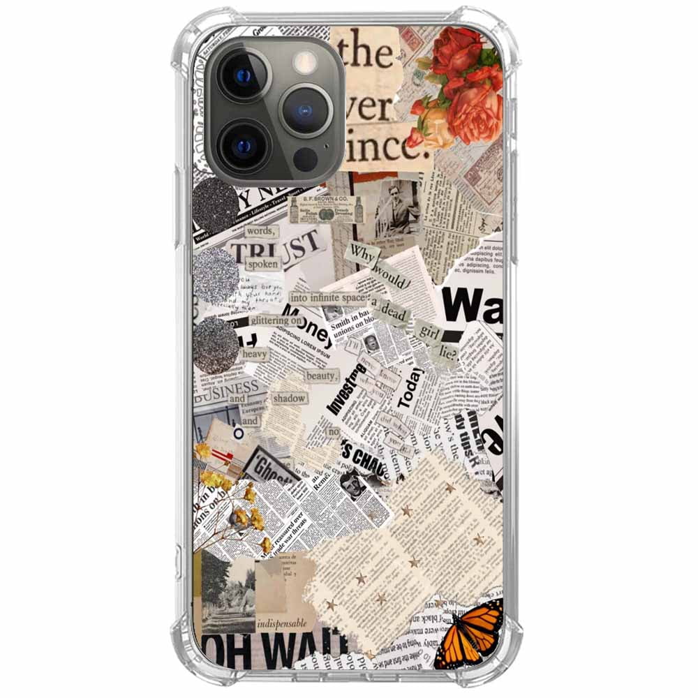 Phone Case Epaper Retro Newspaper Collage Case for iPhone 11 Pro ,Aesthetic Art Design ...