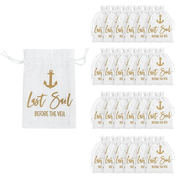 Fun Express Mini Last Sail Before the Veil Polyester Drawstring Bags 4" x 6", Bulk 24 Pieces