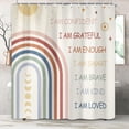 thumbnail image 4 of Rainbow Shower Curtain for Kids, Inspirational Quotes Shower Curtain Set for Bathroom, Abstract Boho Positive Teen Fabric Shower Curtain Restroom Bathtub Decor Accessories with Hooks 72X 72 inch, 4 of 6