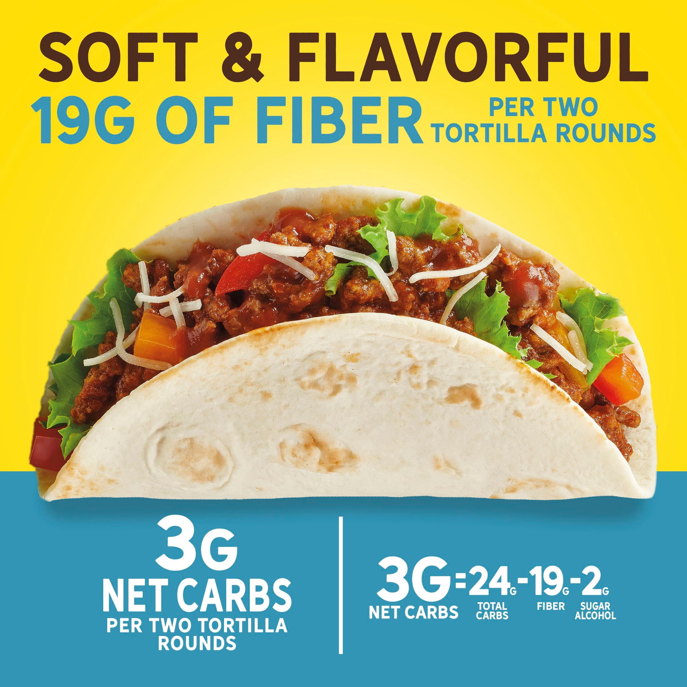 (3 pack) Old El Paso Carb Advantage Tortillas, 3g Net Carbs, High Fiber, 8 Count, 6.5 oz
