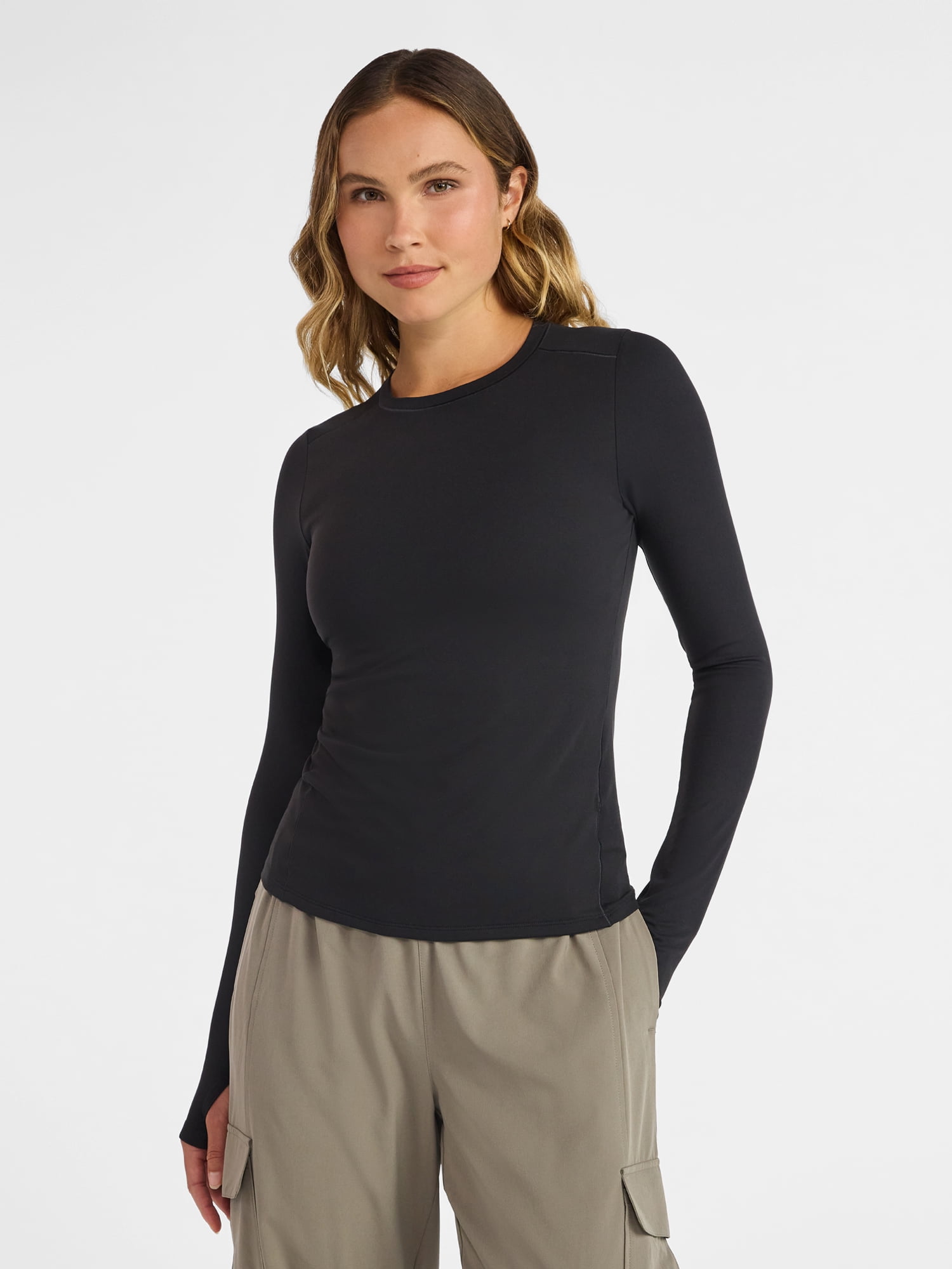 Avia Women's and Women's Plus SoftSculpt Tee with Long Sleeves