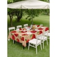 thumbnail image 4 of Outdoor Tablecloth with Umbrella Hole for Patio/Picnic/Party/Camping, Summer Red Strawberry Waterproof Table Cloth Rectangle Table Cover Washable, Rustic Fruits Farmhouse Brown Wooden (60"x 84"), 4 of 9