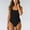 Black, variant on Women's Classic Solid Color One Piece Swimsuit Elegant Low Open Back Design Slimming Monokini Comfortable Bathing Suit For Beach Pool Blue L