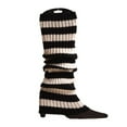 thumbnail image 3 of Punk Multicolor Striped Knit Long Socks Women Outdoor Knee High Elastic Leg Warmers Lady Warm Slim Gothic HIp Hop Socks, 3 of 10
