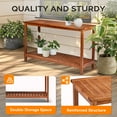 thumbnail image 3 of Ktaxon 4' Outdoor Wooden Console Table, 2-Shelf Multifunctional Buffet Bar, Patio Storage Organizer for Indoor Outdoor Balcony Porch, Natural, 3 of 8