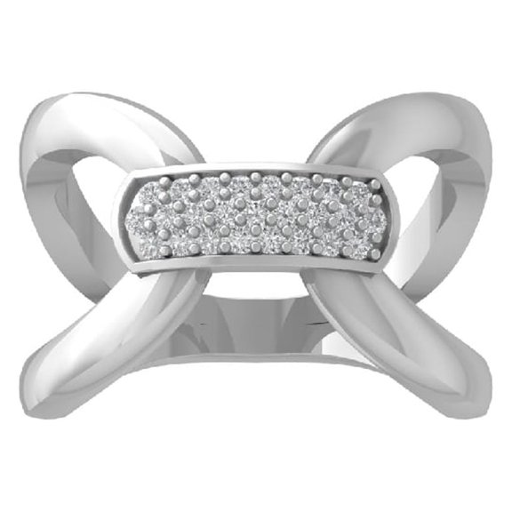 ARAIYA FINE JEWELRY 10K White Gold Lab Grown Diamond Wedding Band Ring (1/5 cttw, D-F Color, VS Clarity) Size 8.5
