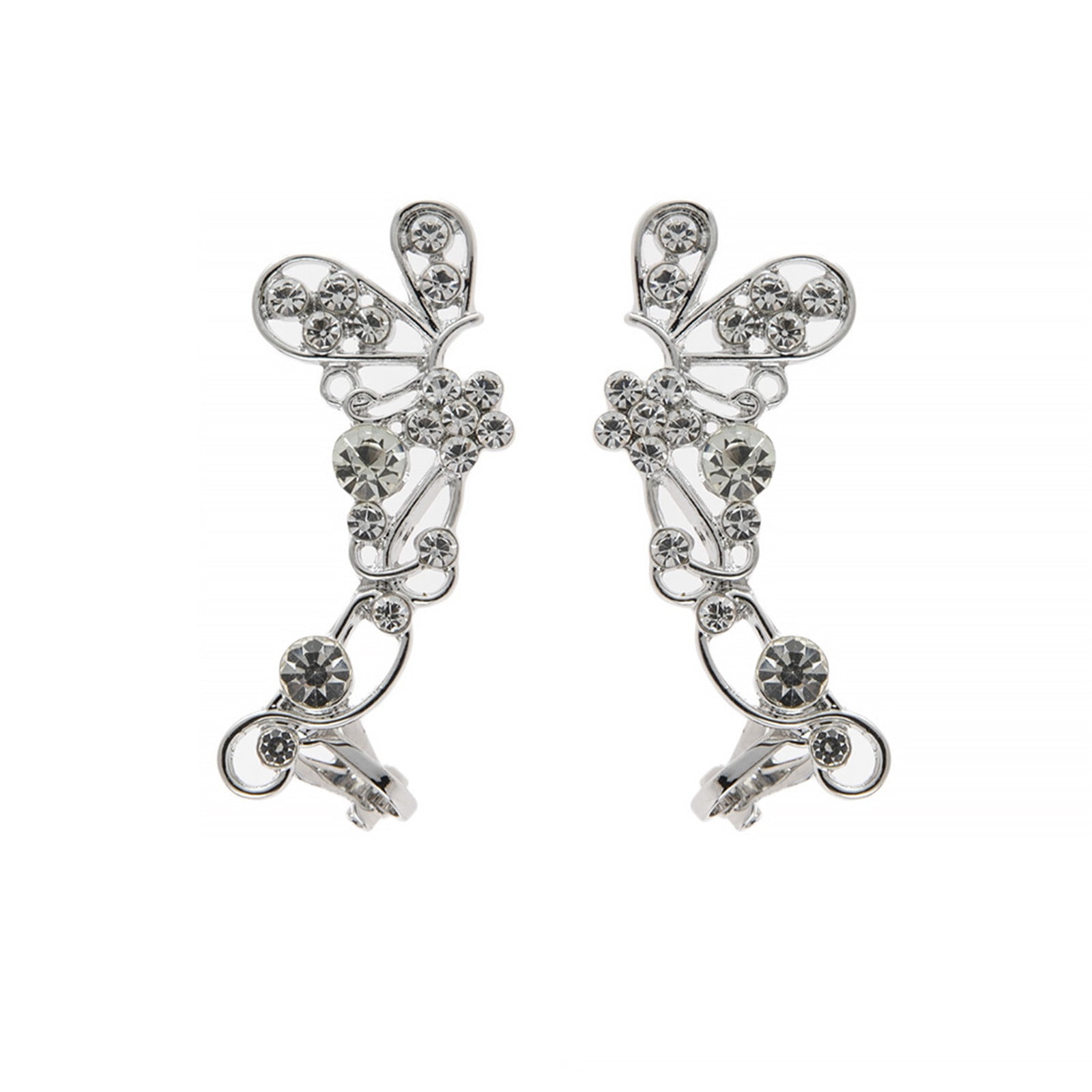 Fashion 925 Silver Mesh Bow Ear Stud Cubic Zircon Women Wedding Earrings Jewelry 