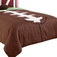 thumbnail image 2 of 5 Piece Twin Comforter Set with Football Field Print, Brown and Green, 2 of 7