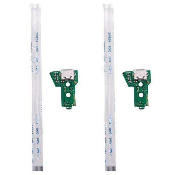 2X USB Charging Port Board for -055 Controller with 12 Pin Flex Cable,2PCS JDS-055 USB Charging Port Board 2PCS 12 Pin Flex Cable,green & white