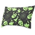 thumbnail image 2 of Abstract Halloween Pattern Velvet Oblong Lumbar Plush Throw Pillow Cover/Shams Cushion Case - 20x36in - Decorative Invisible Zipper Design for Couch Sofa Pillowcase Only, 2 of 7
