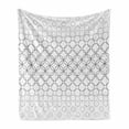 thumbnail image 1 of Geometric Circle Soft Flannel Fleece Throw Blanket, Various Overlapping Inner Oval Motifs Retro Style Print, Cozy Plush for Indoor and Outdoor Use, 70" x 90", Black White, by Ambesonne, 1 of 6