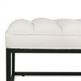 thumbnail image 4 of Upholstered Tufted Long Bench, Bedroom End of Bed Bench, Teddy Velvet Rectangular Bench with Metal Legs, Indoor Ottoman Entryway Shoe Bench for Living Room Hallway, White, 4 of 7