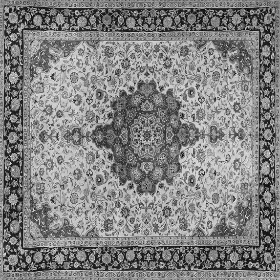 Ahgly Company Indoor Square Medallion Gray Traditional Area Rugs, 6' Square