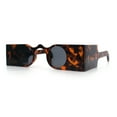 thumbnail image 4 of Funky Thick Artsy Rectangle Bar Keyhole Bridge Circle Lens Sunglasses Tortoise - Black, 4 of 8