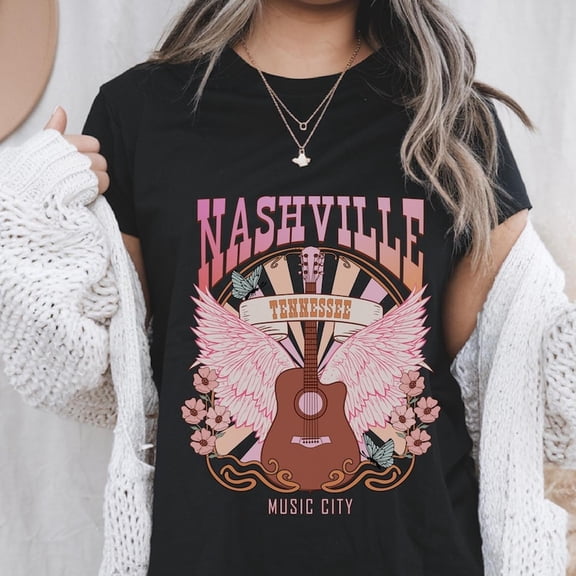Comfort Colors T-Shirt, Nashville T-Shirt, Summer T-Shirt, Women's Summer Tee, Retro-Feel T-Shirt, Music City Shirt, Coquette Nashville Tee