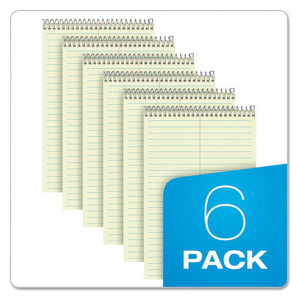 Steno Pads, Gregg Rule, Green Cover, 80 Green-Tint 6 X 9 Sheets, 6/pack | Bundle of 10 Packs